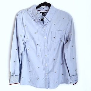 Tommy Hilfiger Button Down Shirt Bird Embroidery M
